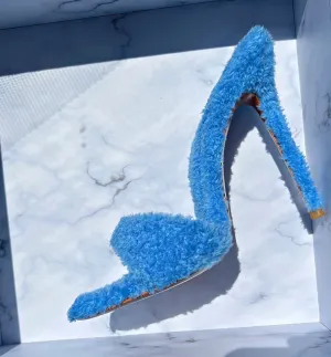 LAGOON BLUE TOWELLING MULES
