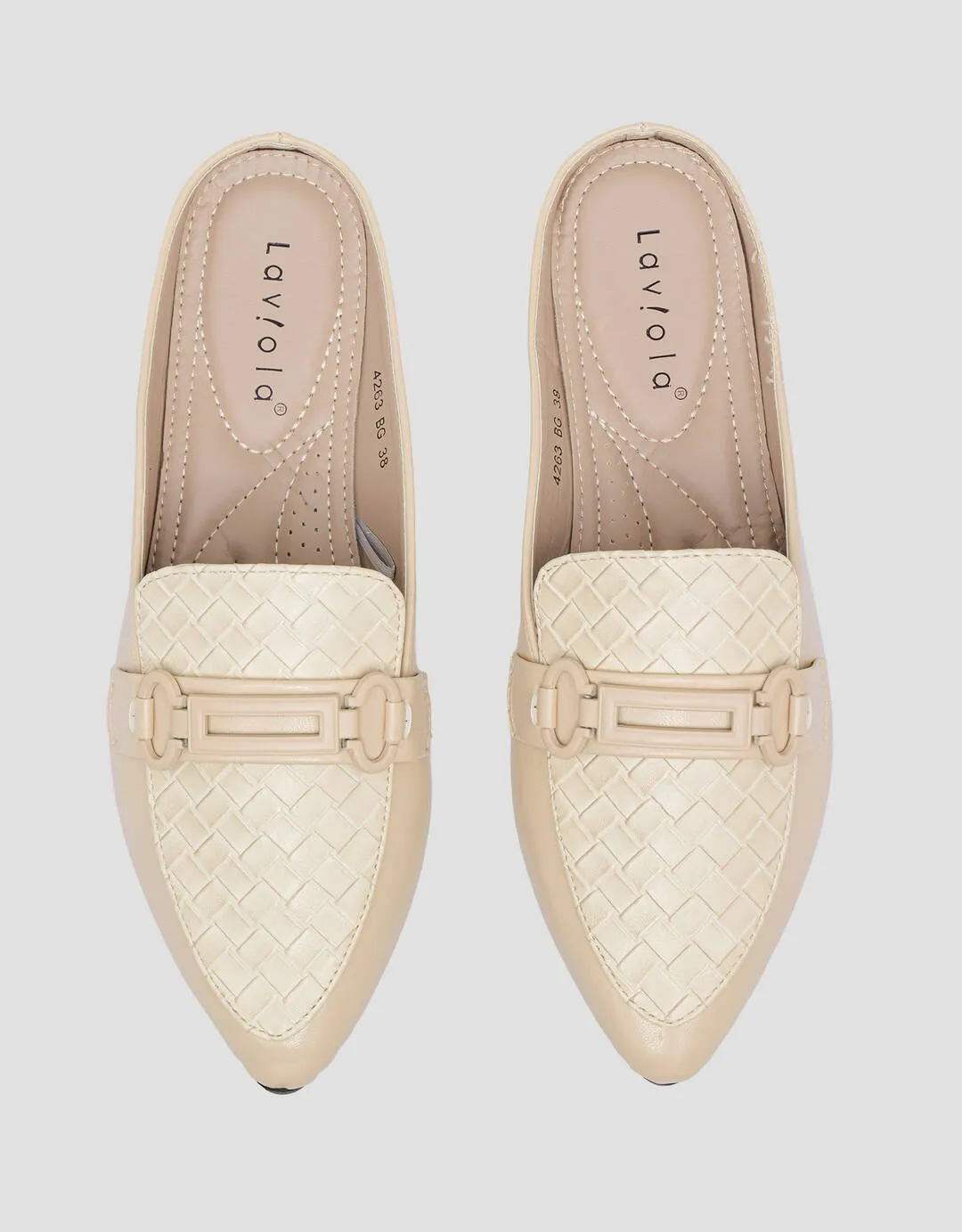 Laviola MSH Braid Texture Sepatu Flat Mules Wanita