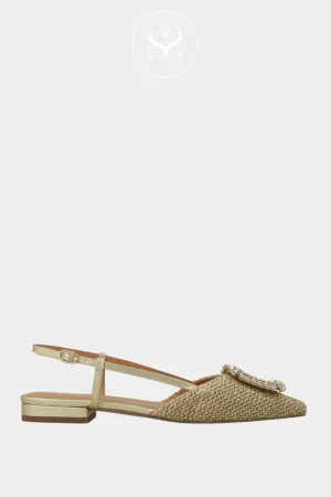 LODI BO5504 CAMEL LEATHER BALLET FLAT SLINGBACK SHOES
