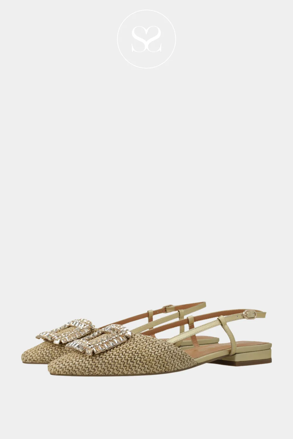 LODI BO5504 CAMEL LEATHER BALLET FLAT SLINGBACK SHOES