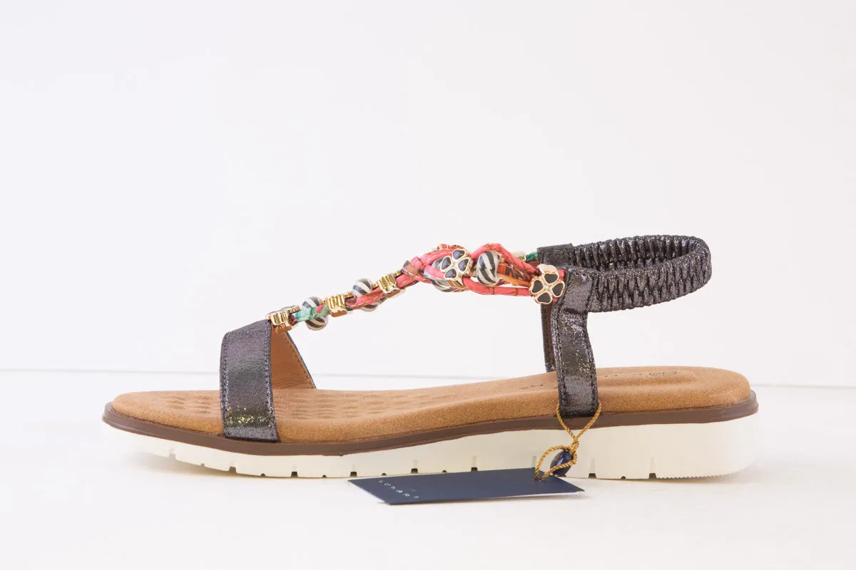 LUNAR - JLH363 TEMPO-FLAT FASHION SANDAL - PEWTER