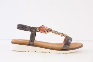 LUNAR - JLH363 TEMPO-FLAT FASHION SANDAL - PEWTER