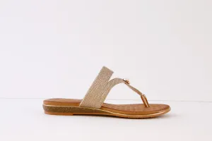 LUNAR - JLH396 EZRA FLAT TOE-POST MULE - ROSE GOLD
