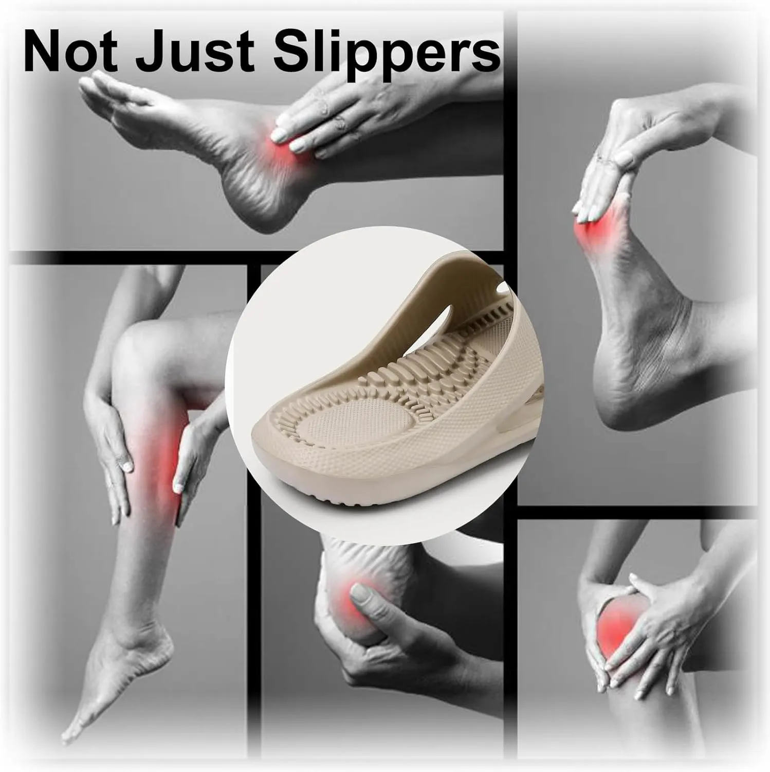 Massage Slippers Women Men Sandals Open Toe Shower Shoes Summer House Slippers for Bath Plantar Fasciitis Slides Ladies Girls Gym Non Slip Indoor