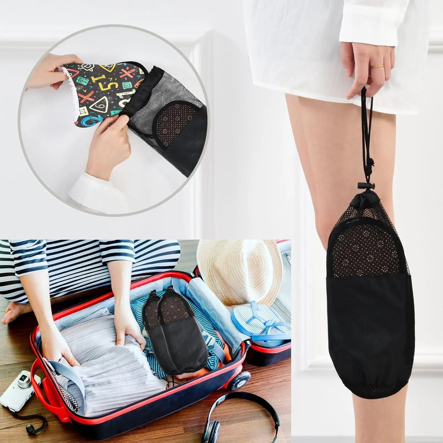 Math Symbols Plush Slippers for Women Men Warm Comfortable Travel Spa Slipper Non-slip House Shoes