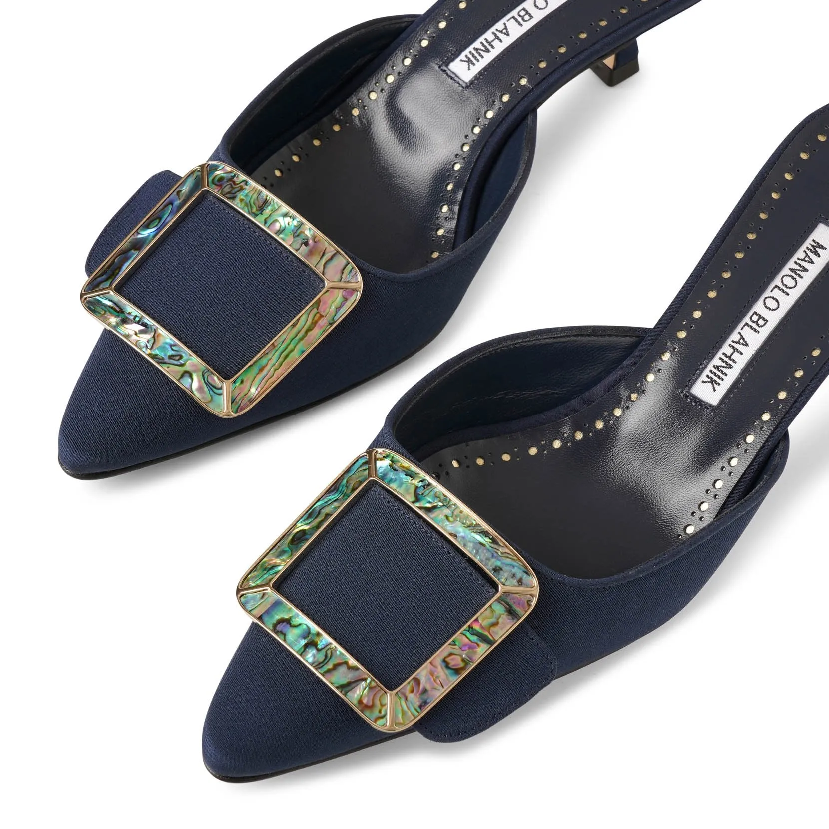 Maysale pearl 50 navy mules