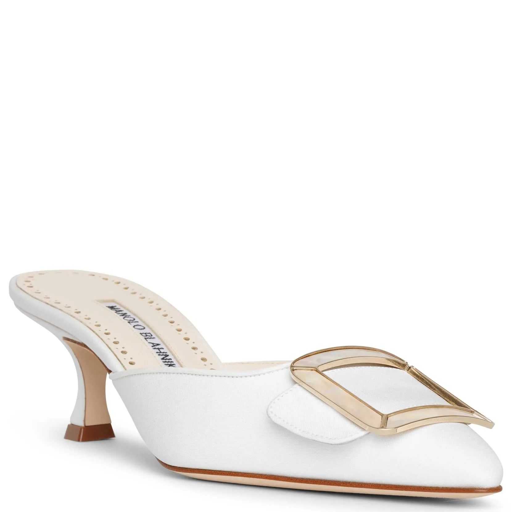 Maysale pearl 50 white mules
