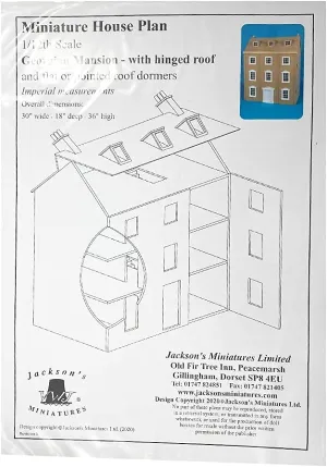 Melody Jane Dolls Houses Dollhouse Plans Build Your Own 1:12 Georgian Mansion with Hinged Roof
