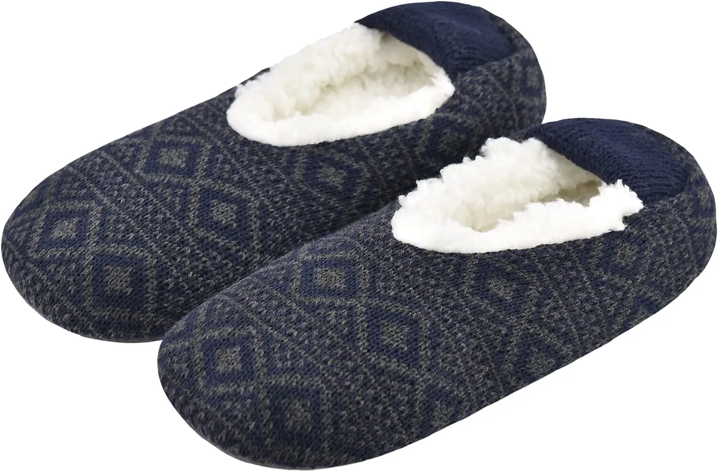 Mens Cozy Soft Sole Slipper Socks With Non Skid Bottoms, Warm Slipper Socks With Grippers For Men, Fuzzy House Slippers