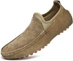 Men's Penny Loafers Suede Slip On Casual Dress Arch Support Boat Shoes for Driving Outdoor