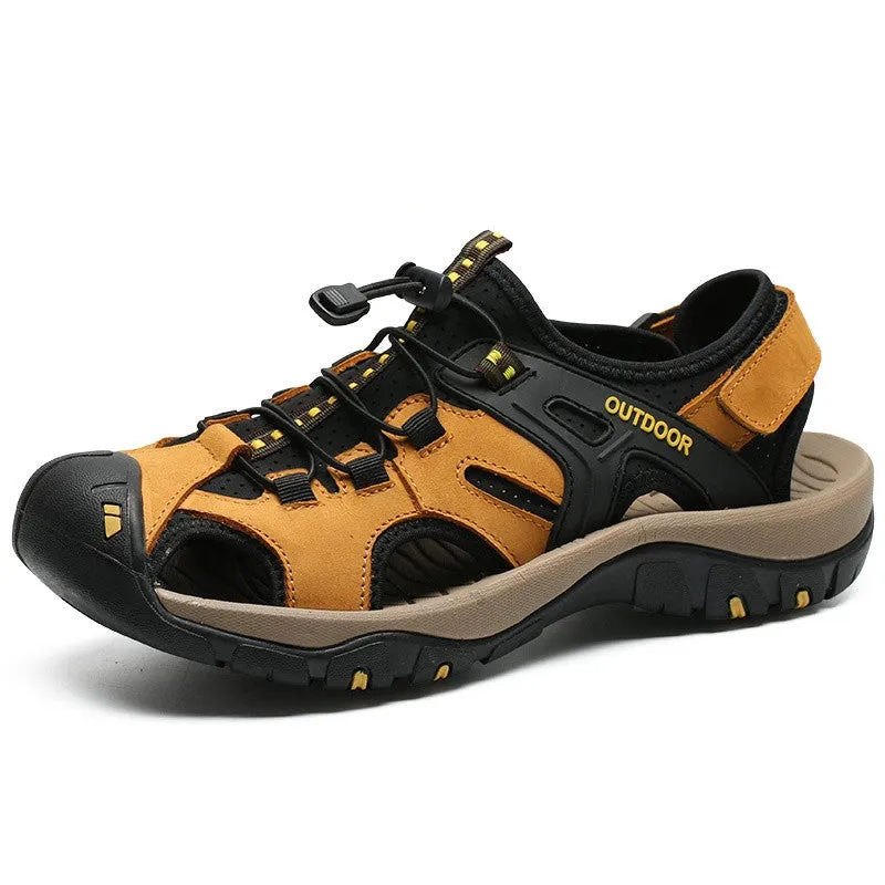 Men's Sandals Outdoor Non-Slip Men's Beach Sandals Handmade Genuine Leather