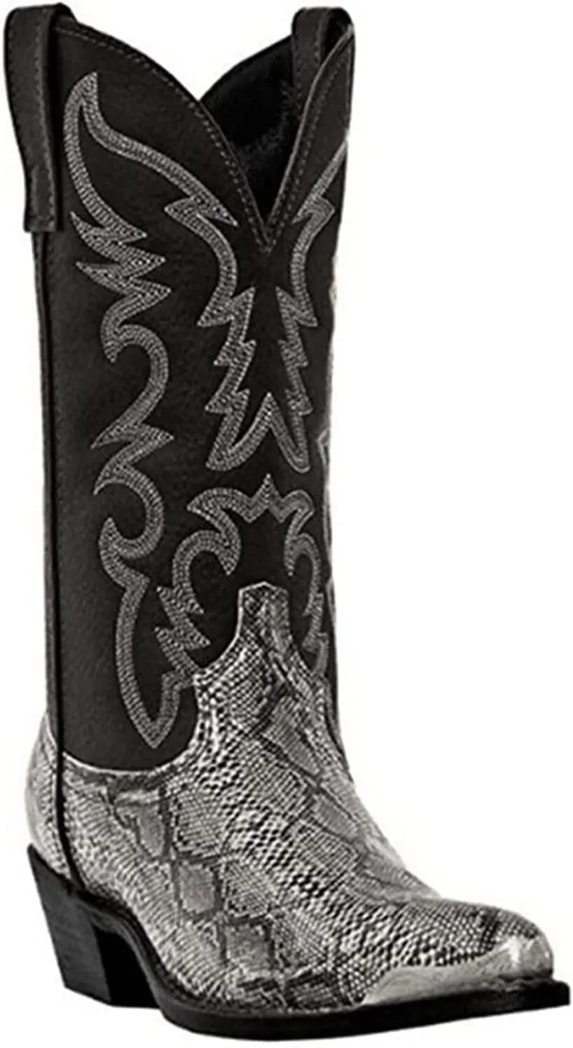 Men's Western Cowboy Boots Pointed Toe Leather Mid-Calf Chelsea Boots Vintage Rider Boots