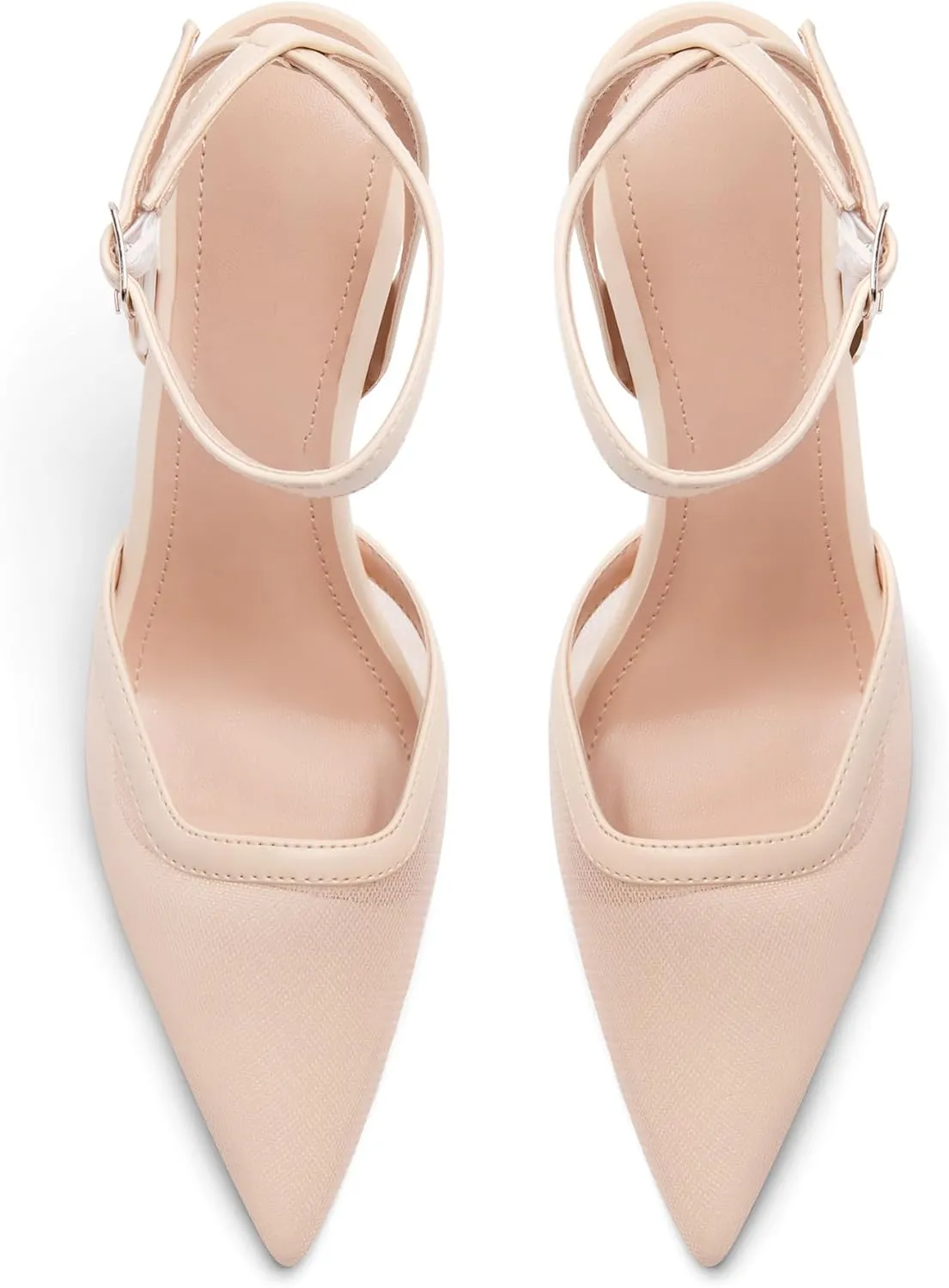 Mesh Closed Pointed Toe High Heels for Women