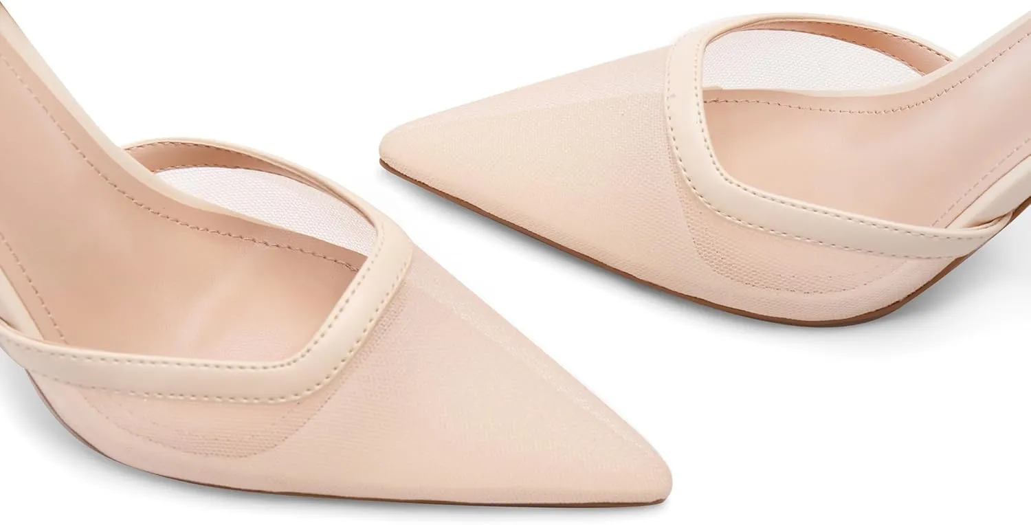 Mesh Closed Pointed Toe High Heels for Women