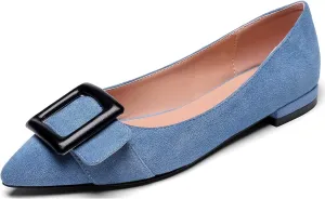 Mettesally Women's Pointed Toe Ballet Flat Shoes Cap Toe Classic Ballet Flats Walking Shoes Casual Formal Slip-On Flat Dress Shoes