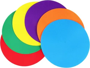 Milisten 6Pcs Circular Spot Markers Flat Colored Dots for Classroom Basketball and Soccer Training Durable Agility Cones for Sports Practice Easy to Transport