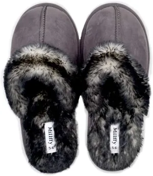 Millffy Faux Fur Slip On Unisex Mans Womens House Slipper with Memory Foam Slippers Shoes