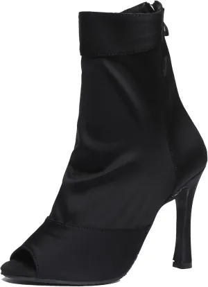 Minishion Womens Latin Dance Sandal Booties Zip Party Evening Boots Shoes