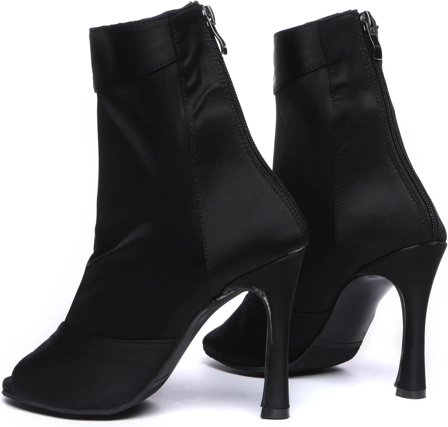 Minishion Womens Latin Dance Sandal Booties Zip Party Evening Boots Shoes