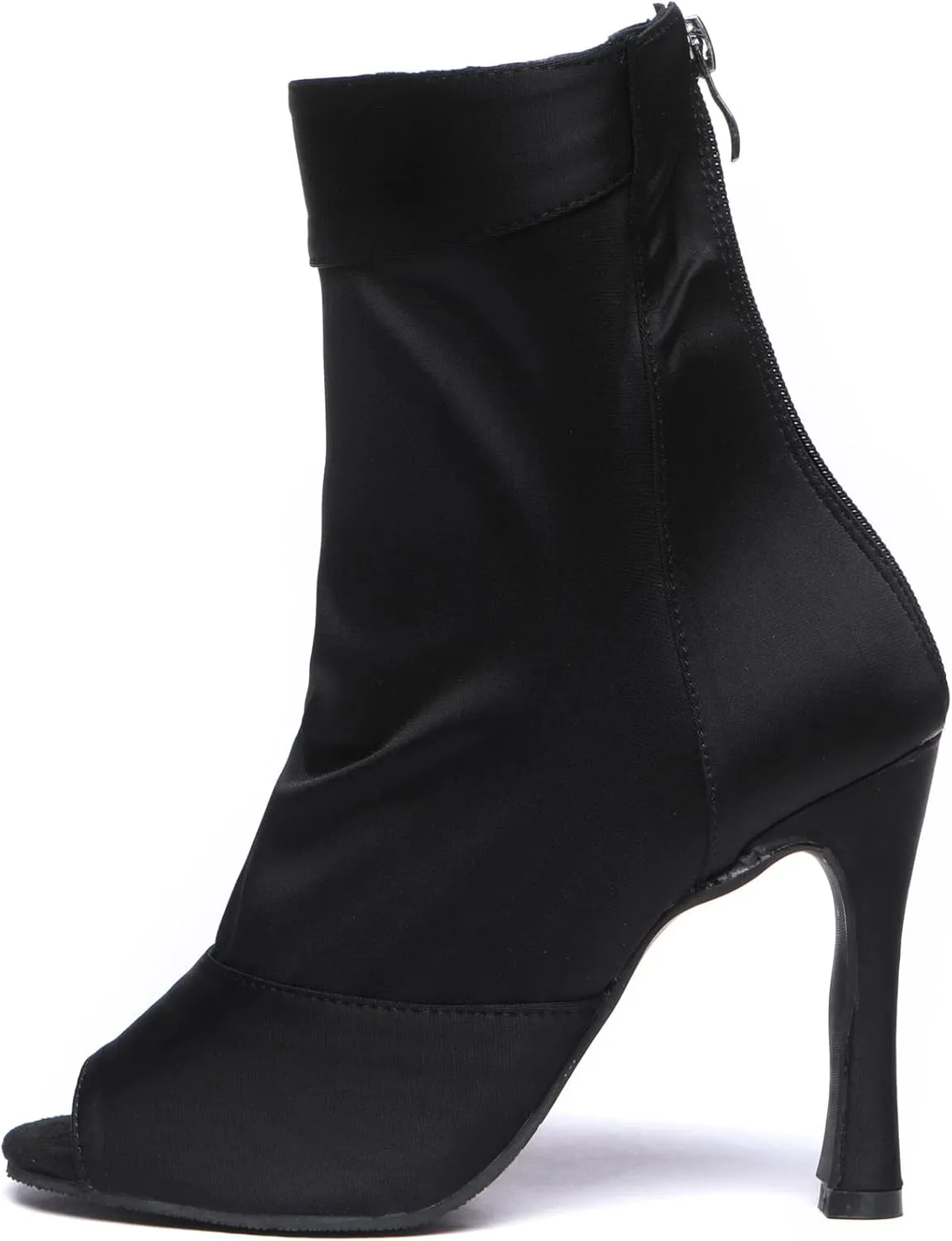 Minishion Womens Latin Dance Sandal Booties Zip Party Evening Boots Shoes