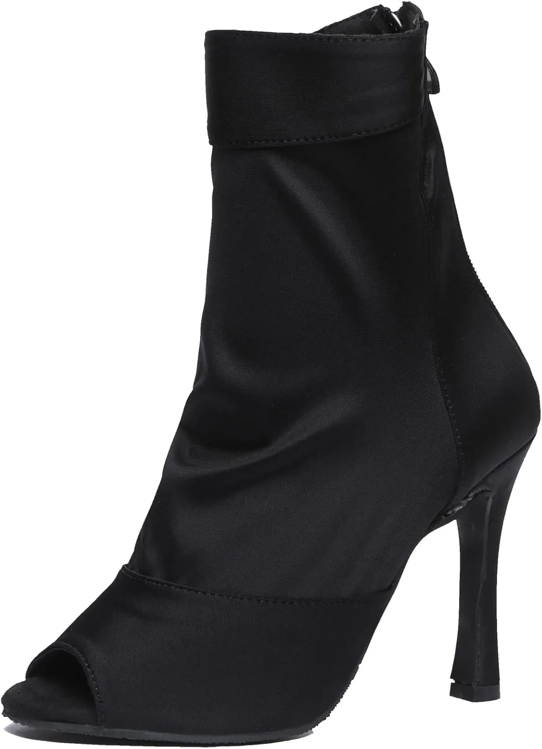 Minishion Womens Latin Dance Sandal Booties Zip Party Evening Boots Shoes