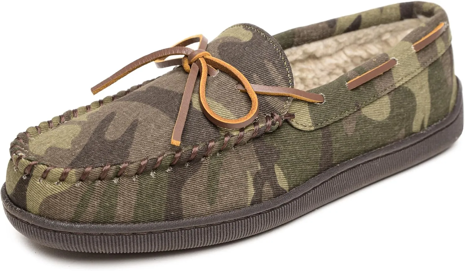 Minnetonka Womens Pile Lined Hardsole Moccasin Slipper