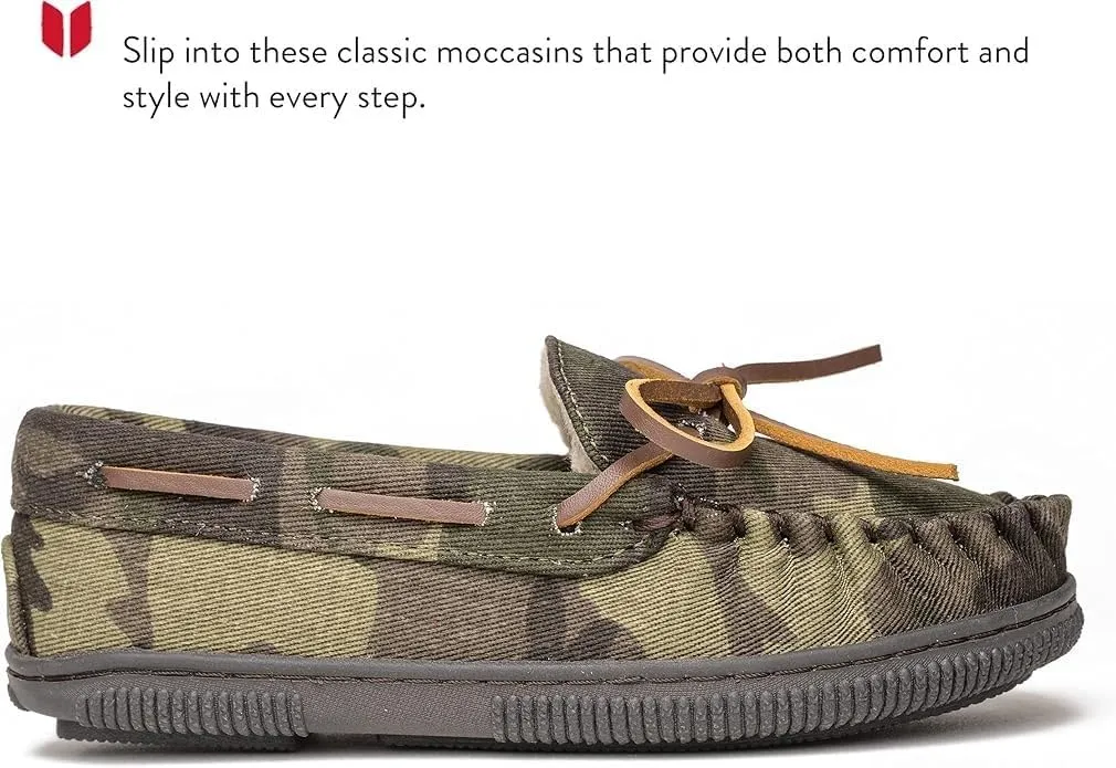 Minnetonka Womens Pile Lined Hardsole Moccasin Slipper