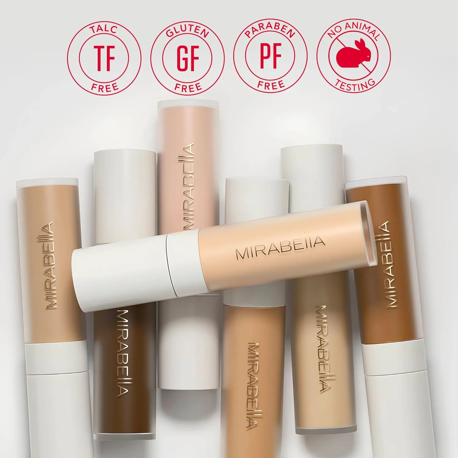 Mirabella Invincible For All Perfecting Under Eye Concealer Full Coverage - Hydrating Makeup Concealer for Dark Circles, Fine Lines & Wrinkles w/Hyaluronic Acid - Ivory I40