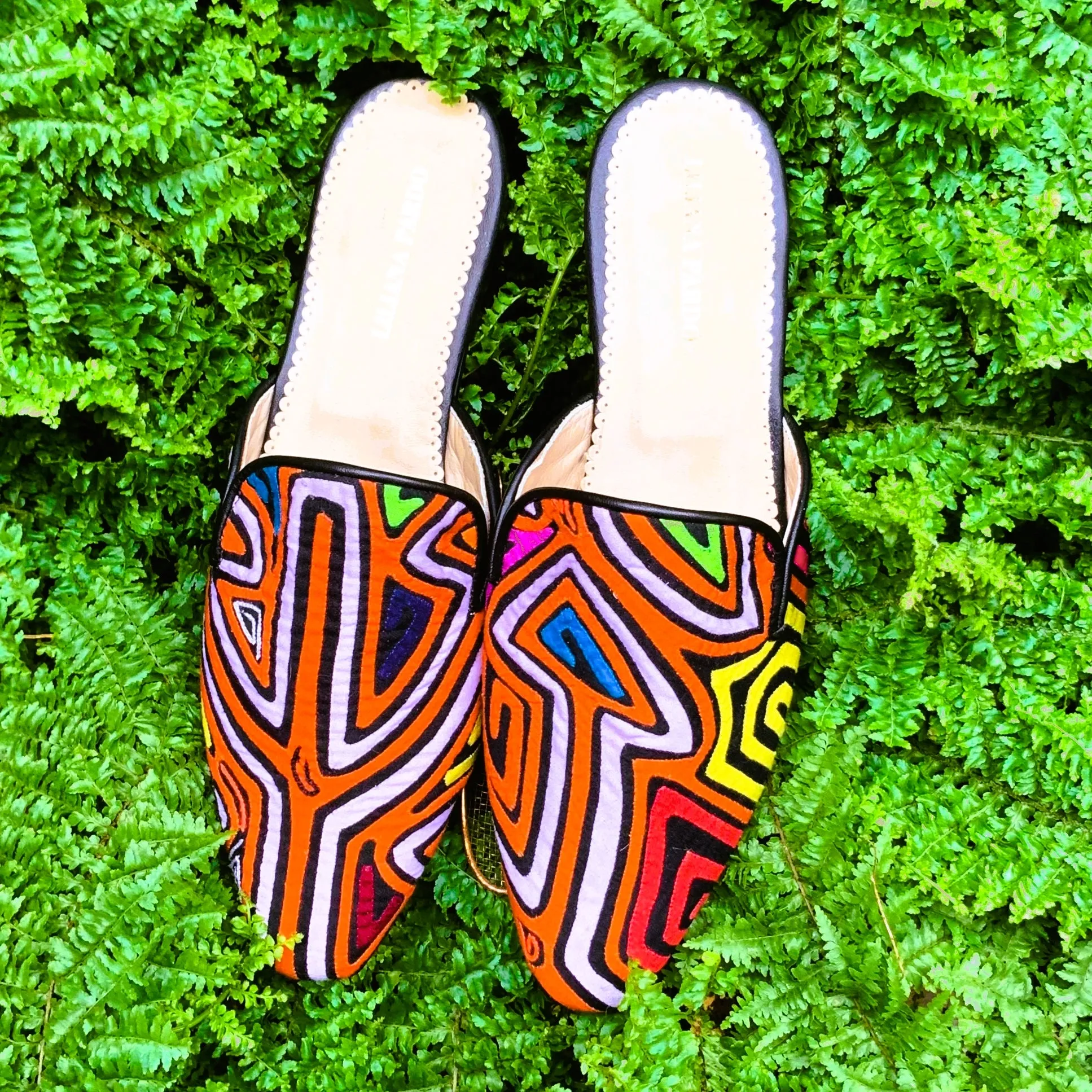 Mola Mules | Black Multicolor
