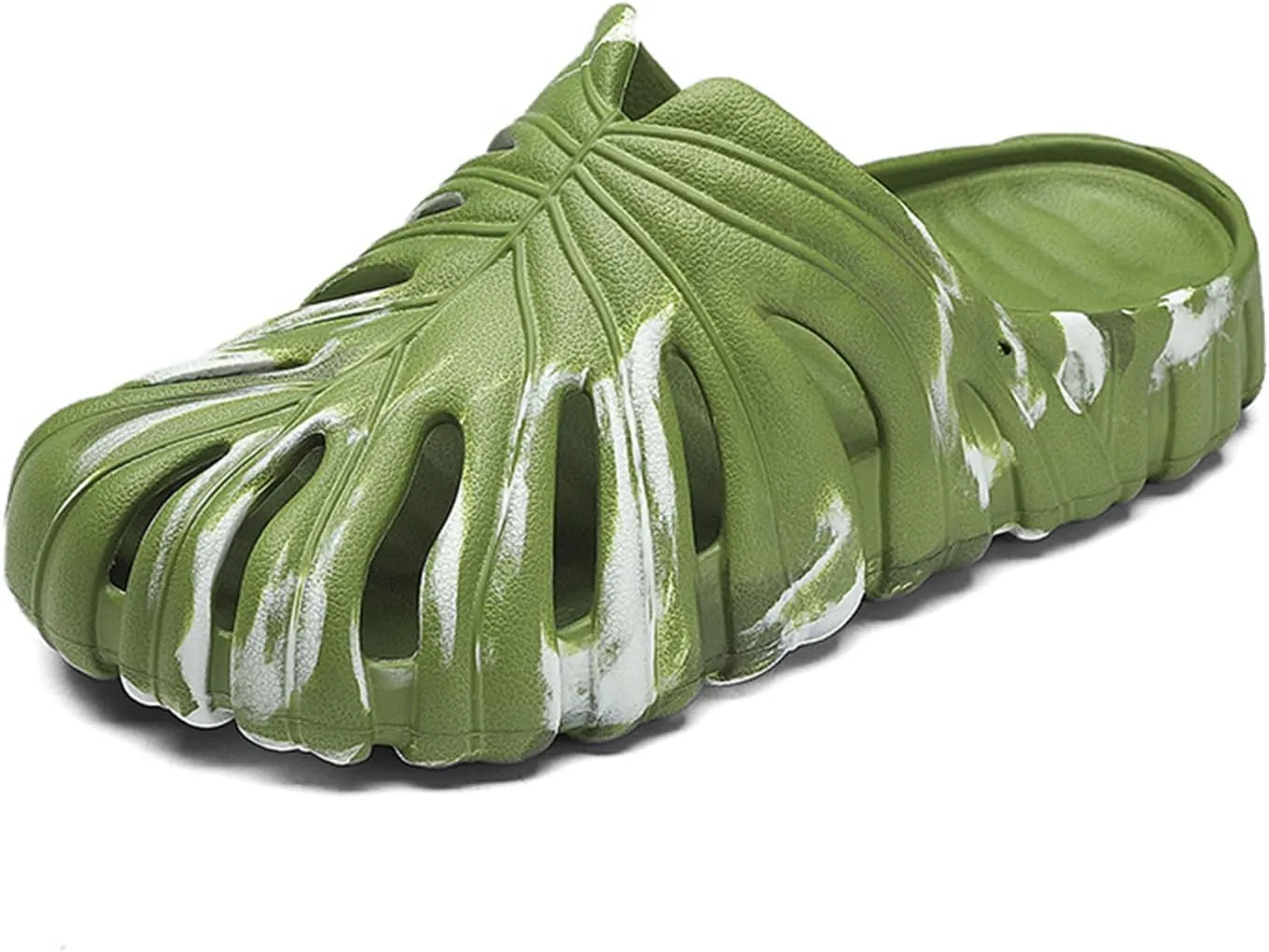 Monstera Slippers,Leaf Thick Sole Pillow Quick Drying Breathable Beach Open Toe Slippers Indoor And Outdoor Slides