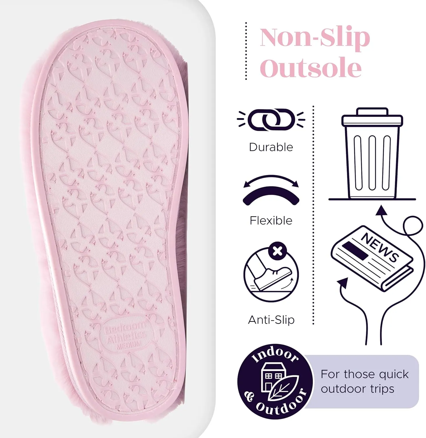 Mule Slippers for Women Indoor Outdoor - Faux Fur Slides, Memory Foam Slip On Slippers - Non-Slip Outsole, Machine Washable - Womens Slip On House Shoes - Ariana