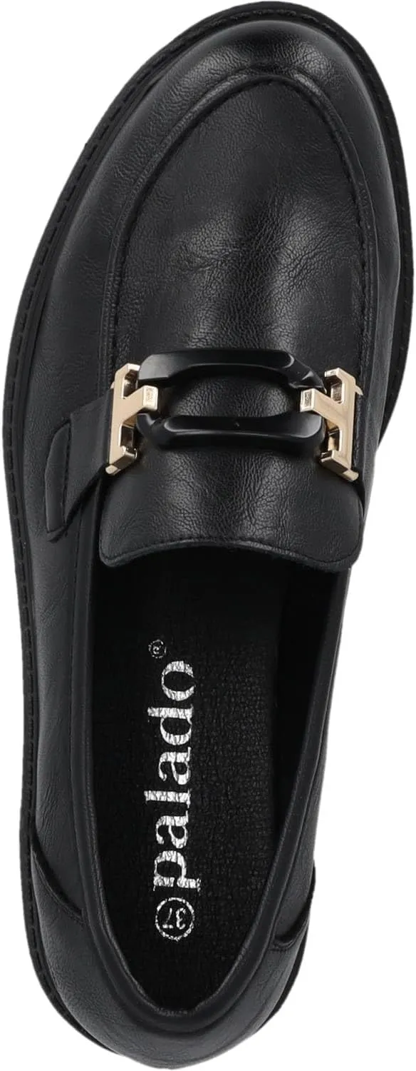 Mungrars Women's Moccasins - Elegant Slippers in Trendy Colours - Comfortable Loafers with Decorative Buckle - Fashionable Low Shoes
