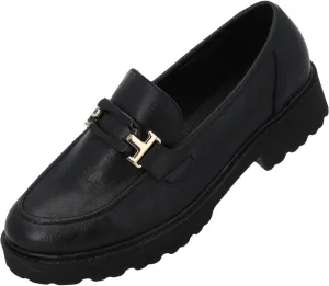 Mungrars Women's Moccasins - Elegant Slippers in Trendy Colours - Comfortable Loafers with Decorative Buckle - Fashionable Low Shoes