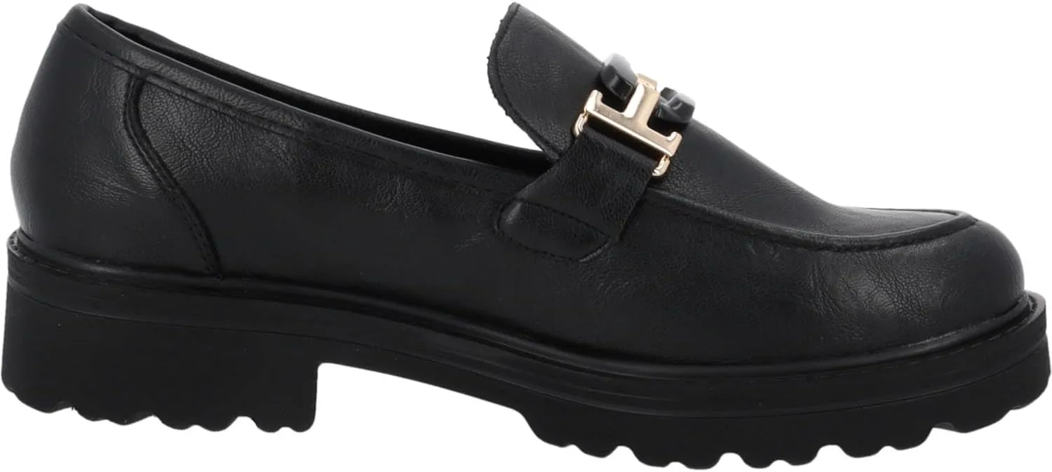 Mungrars Women's Moccasins - Elegant Slippers in Trendy Colours - Comfortable Loafers with Decorative Buckle - Fashionable Low Shoes