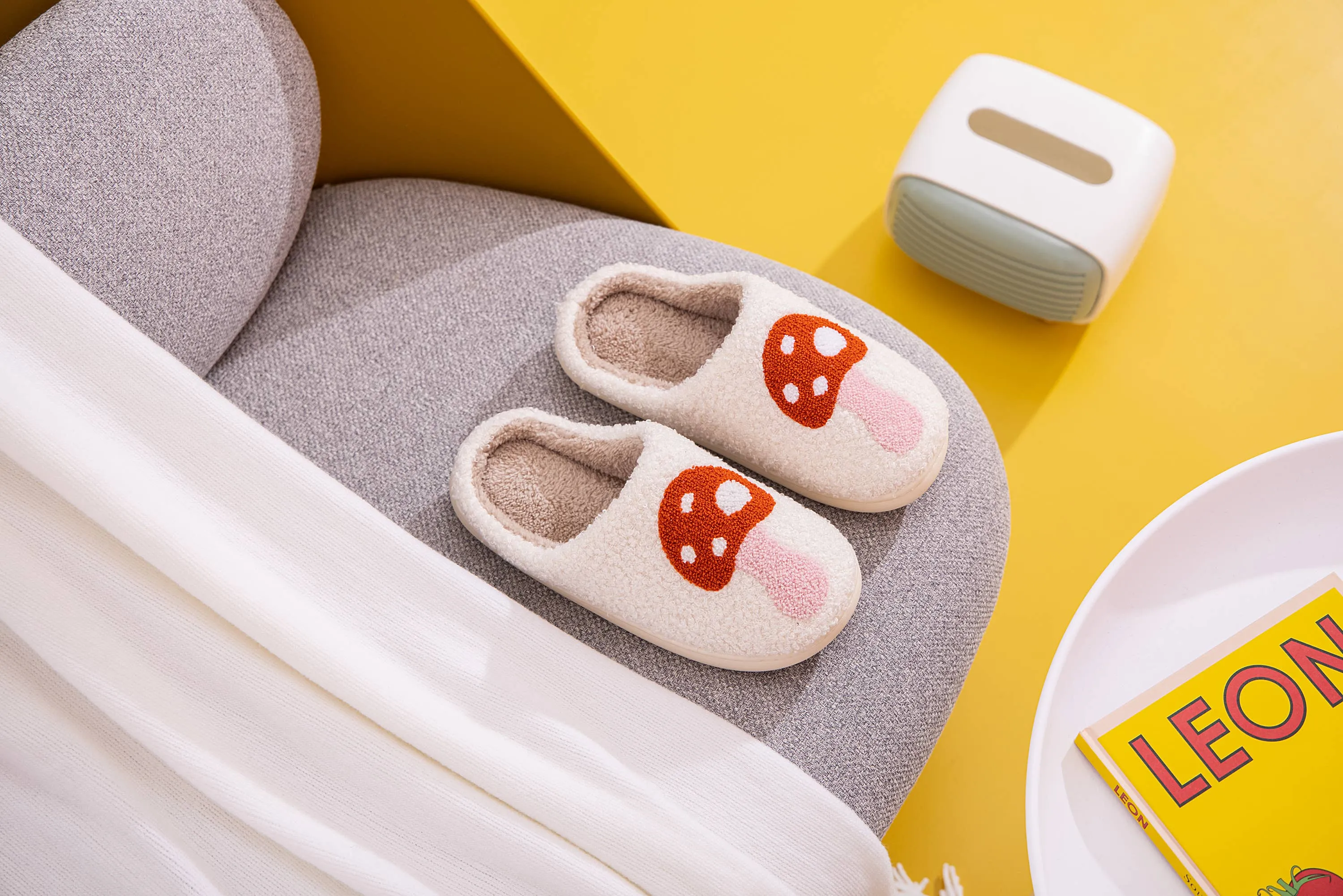 Mushroom Illustrated House Slippers | Small
