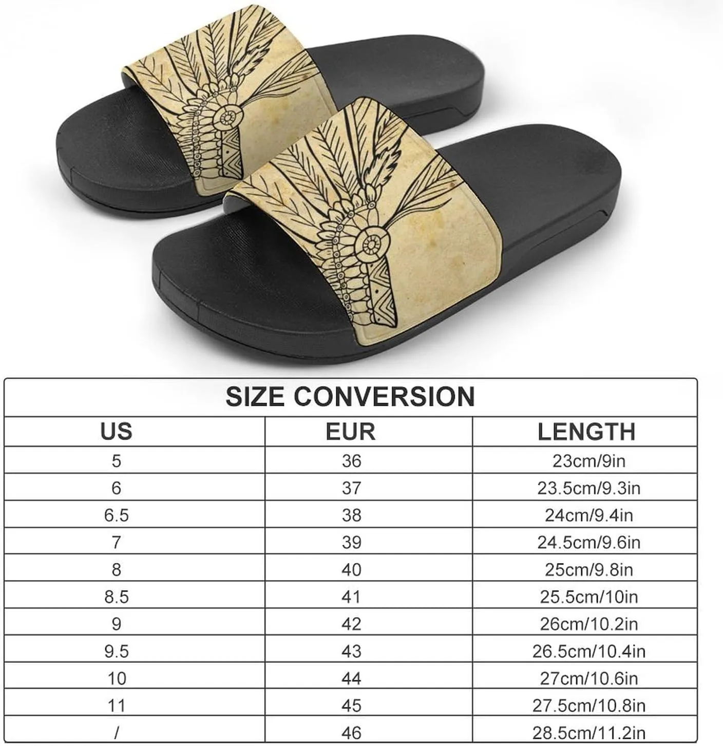 Native American Headdress House Slippers for Women Men Shower Slides Bathroom Sandals