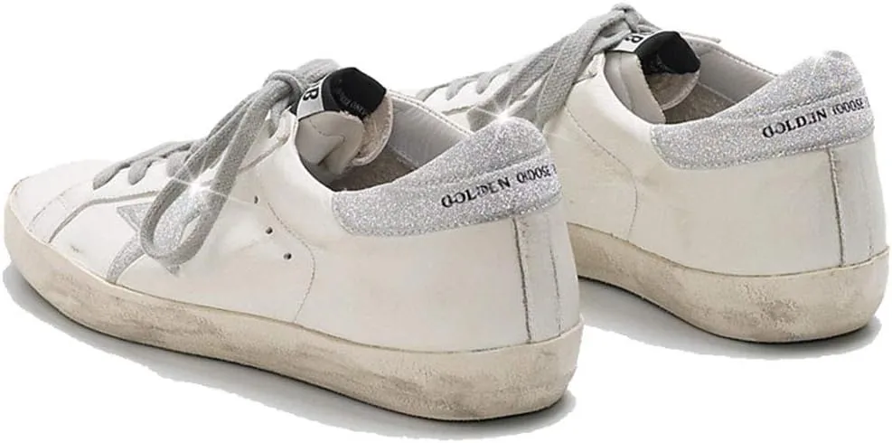 nesho Women's Trainers Sneakers Leather Casual Walking Shoes Super Star Slide