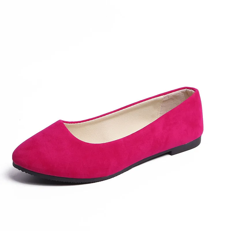 New Suede Pointed Candy-colored Large Size