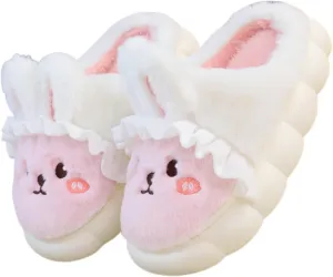 New Winter Cartoon Cute Rabbit Soft Cute Cute Plush Slippers, Heel Wrapped Cotton Slippers, Home Anti slip and Warm Cotton Shoes for Women