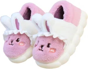 New Winter Cartoon Cute Rabbit Soft Cute Cute Plush Slippers, Heel Wrapped Cotton Slippers, Home Anti slip and Warm Cotton Shoes for Women