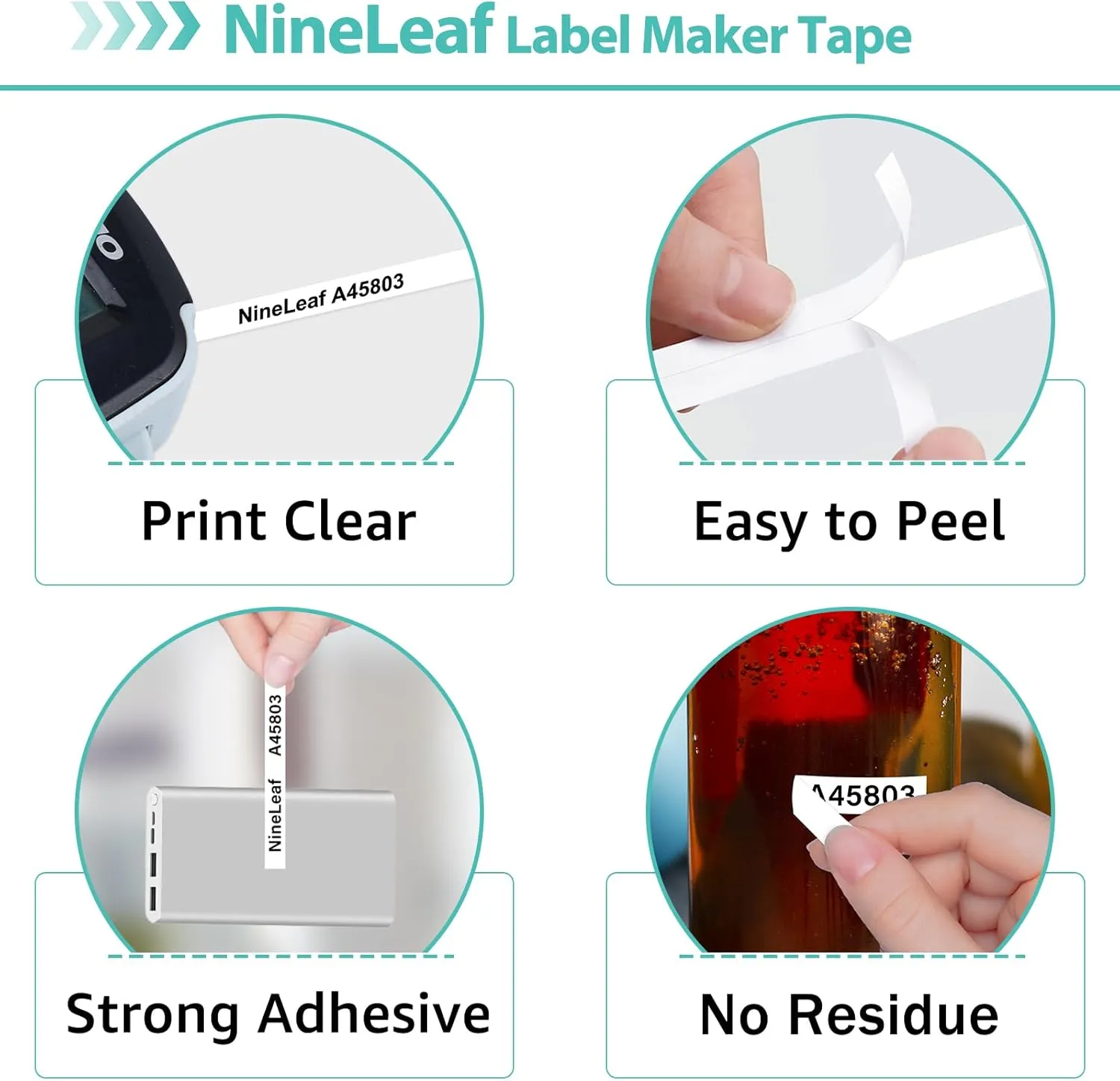 NineLeaf 3 Pack Compatible for DYMO D1 Refills 45803 45803s S0720830 19mm 3/4 Black on White Label Tape for LabelManager 300 350D 400 420P 500TS LabelPoint 300 Label Writer 450 Duo Label Maker