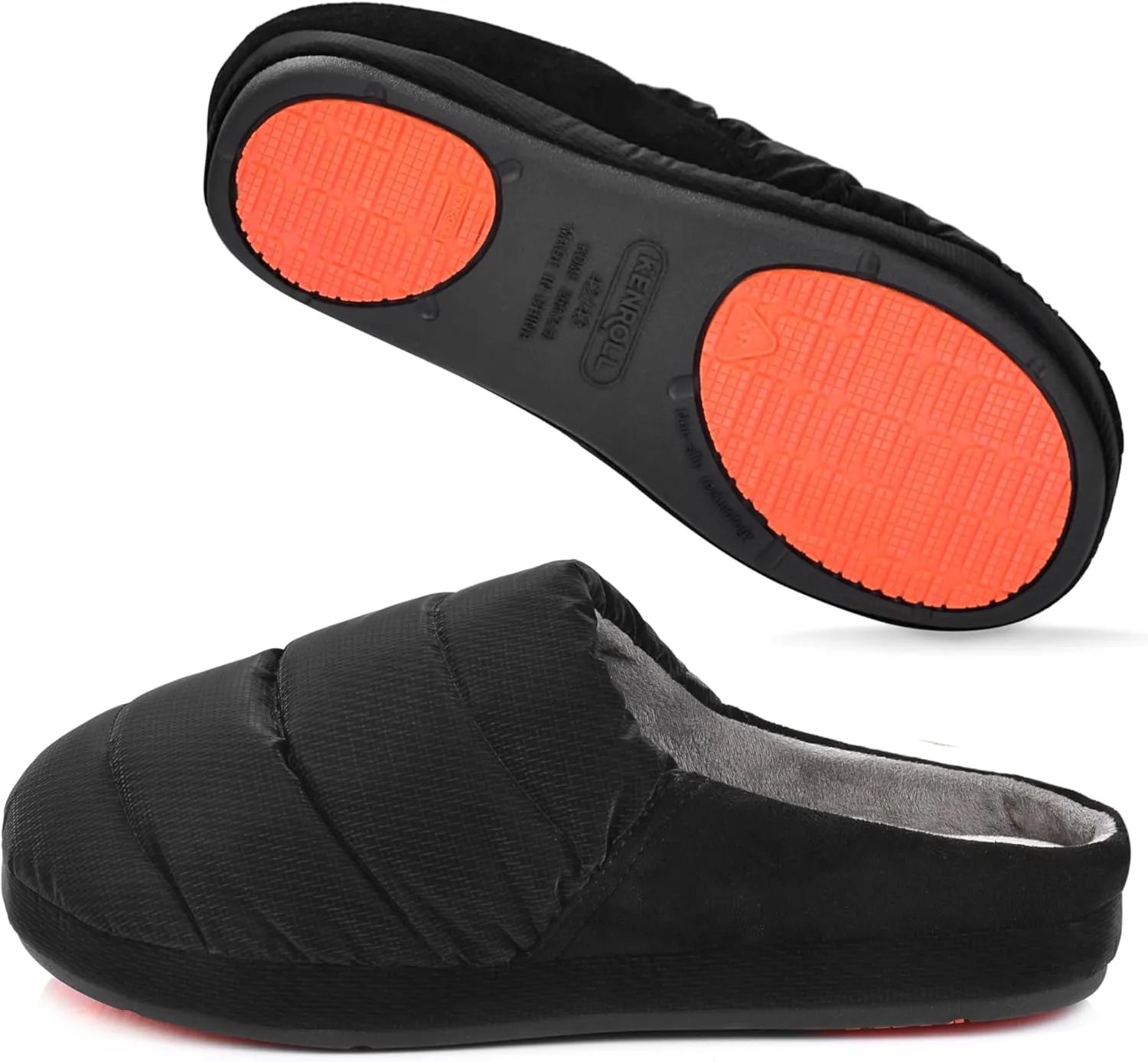 Non Slip House Slipper, Goose Down Fuzzy Memory Foam Slippers, Winter Warm Indoor Shoes for Women and Men