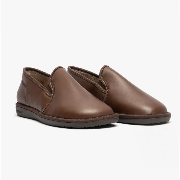 Nordikas 663 (DUBLIN) Mens Leather Mule Slippers Marron