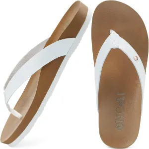 ONCAI Womens Flip Flops For Women Comfortable Strap Yoga Mat Non-Slip Women's Thong Sandal Casual Summer Beach Slippers With Arch Support