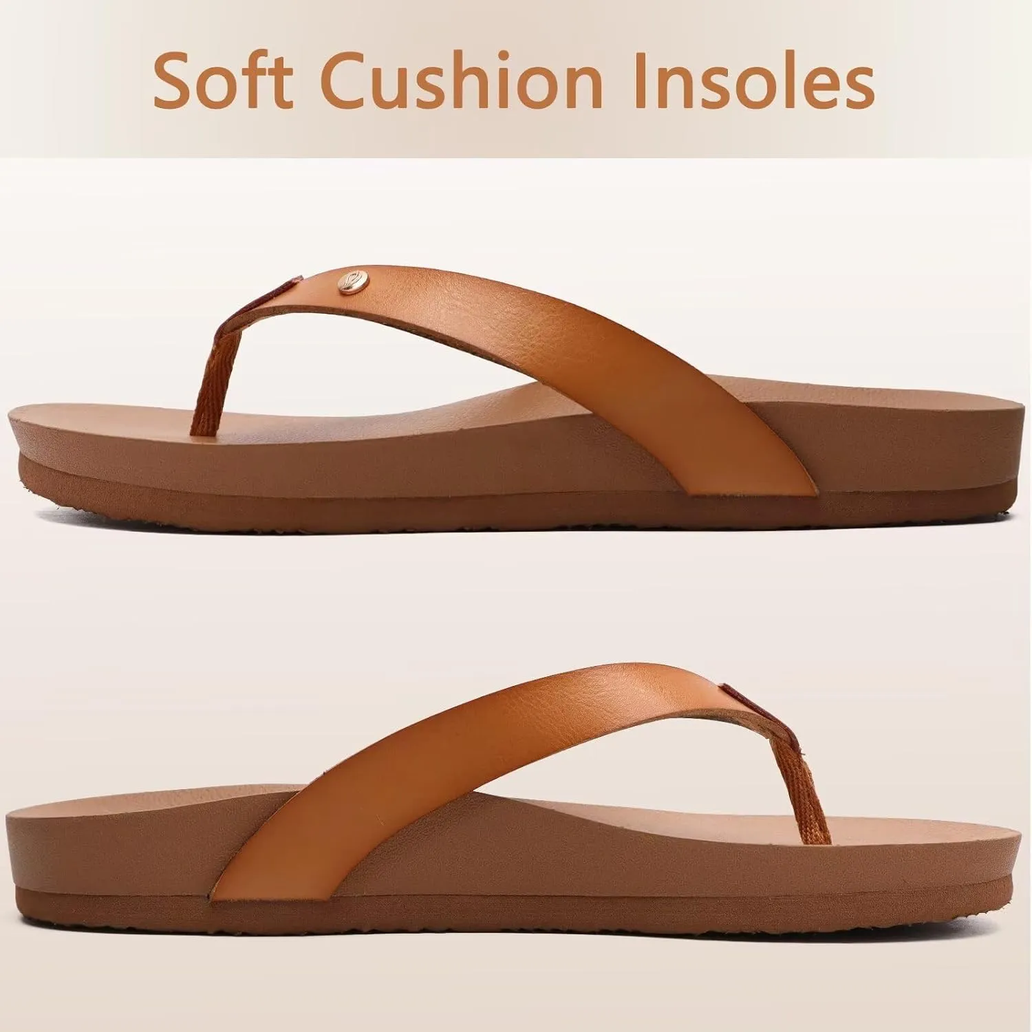 ONCAI Womens Flip Flops For Women Comfortable Strap Yoga Mat Non-Slip Women's Thong Sandal Casual Summer Beach Slippers With Arch Support