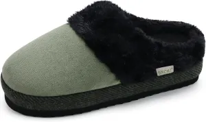 ONCAI Women's Slippers with Cushion Yoga Mat Faux Fur Fuzzy Suede Warm Winter Woman House Slippers Indoor/Outdoor Cozy Rubber Sole US Size 5-11