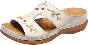 Orthopedic Wedge Sandals Sandals for Women Orthotic Slides Summer Dressy Wedge Sandal Summer Dressy 2025 Flat Open Toe Platform Sandals Casual Boho Slip On Sandals Beach Sandals Dress Shoes
