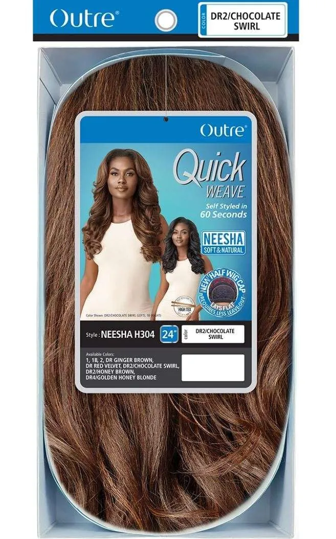 Outre Synthetic Quick Weave Half Wig - NEESHA H304 (Color:2 Dark Brown)