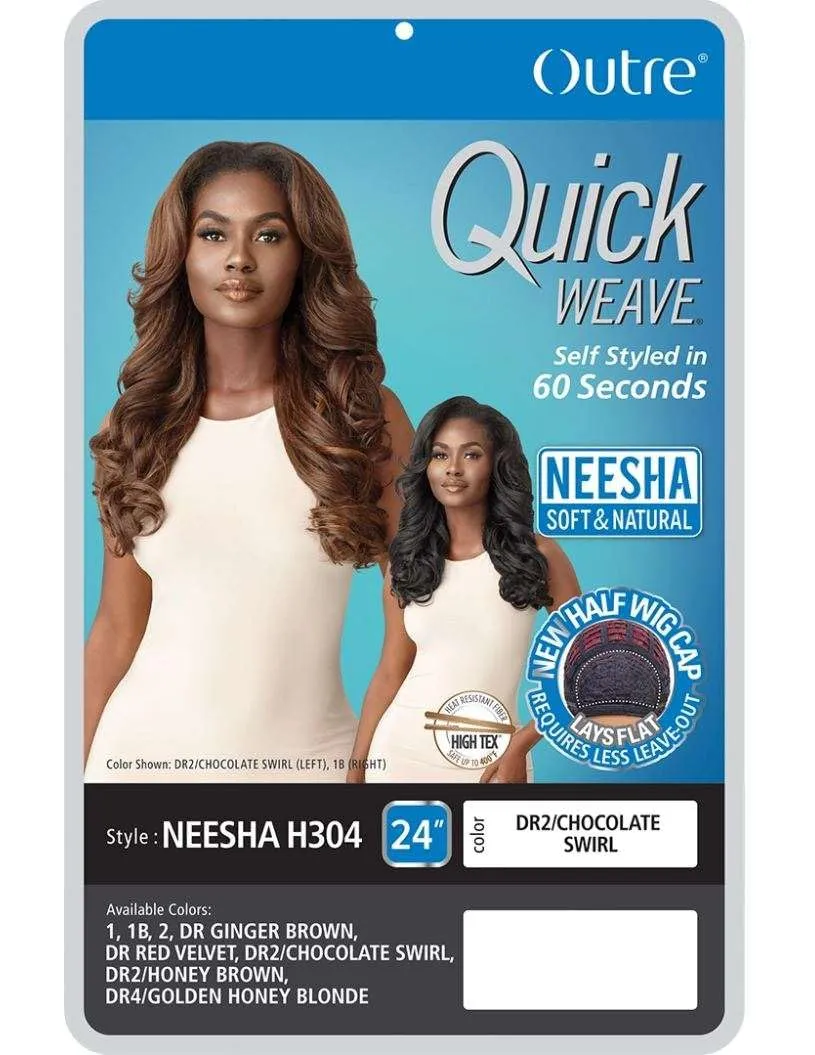 Outre Synthetic Quick Weave Half Wig - NEESHA H304 (Color:2 Dark Brown)