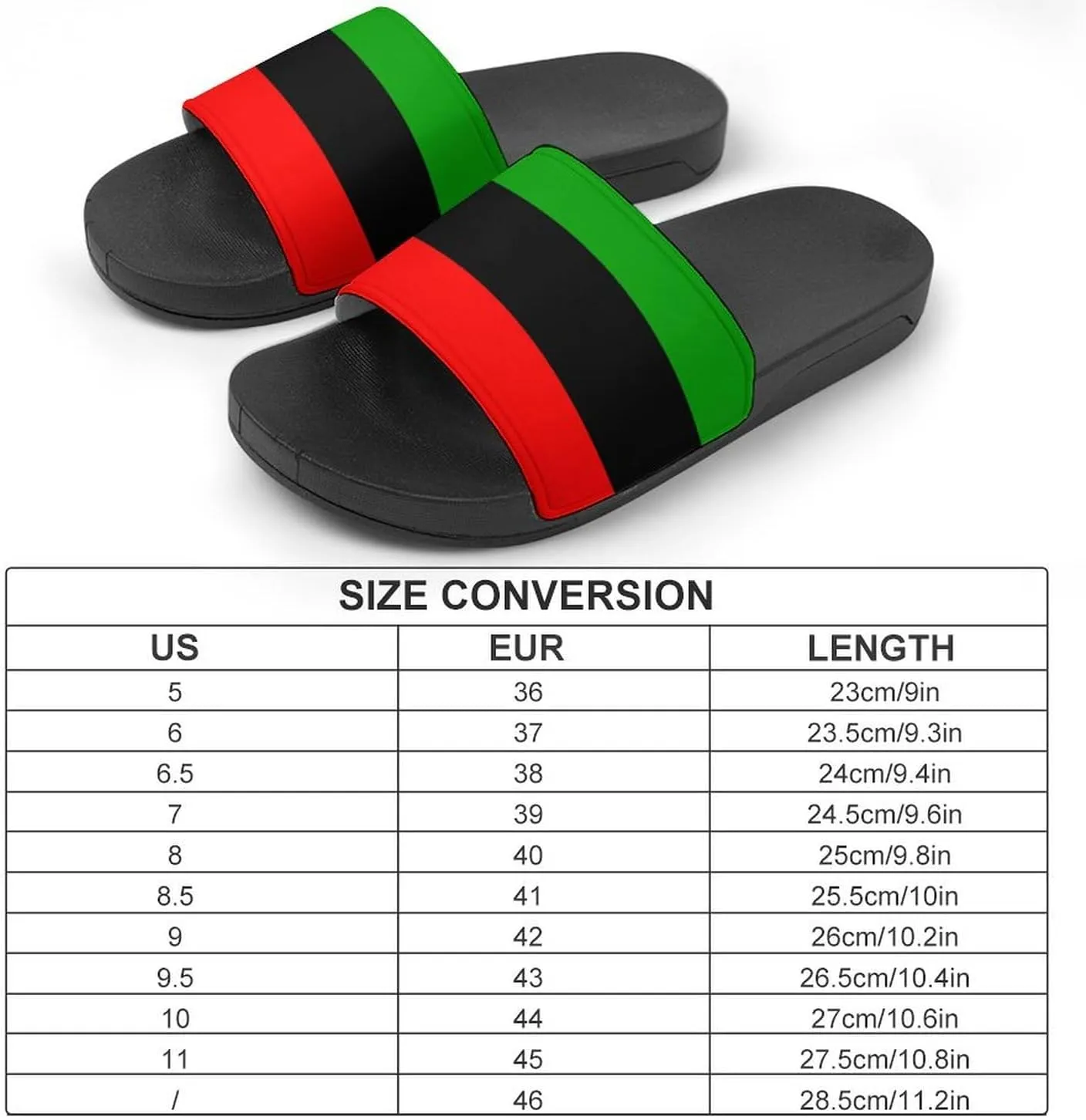 Pan African Flag House Slippers for Women Men Shower Slides Bathroom Sandals